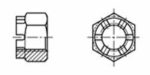 Гайка прорезная М 10 х 1 DIN 937 (низкая) (17Н)